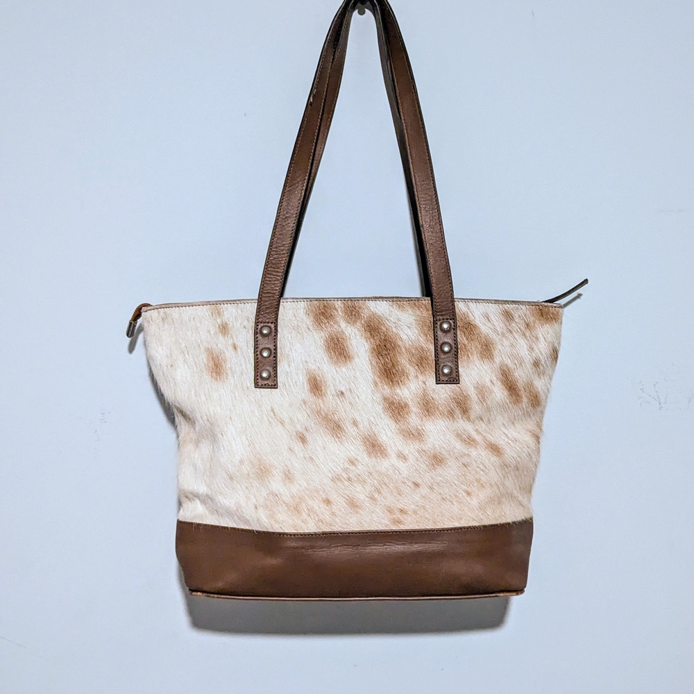 Myra Brown & White Cowhide Shoulderbag